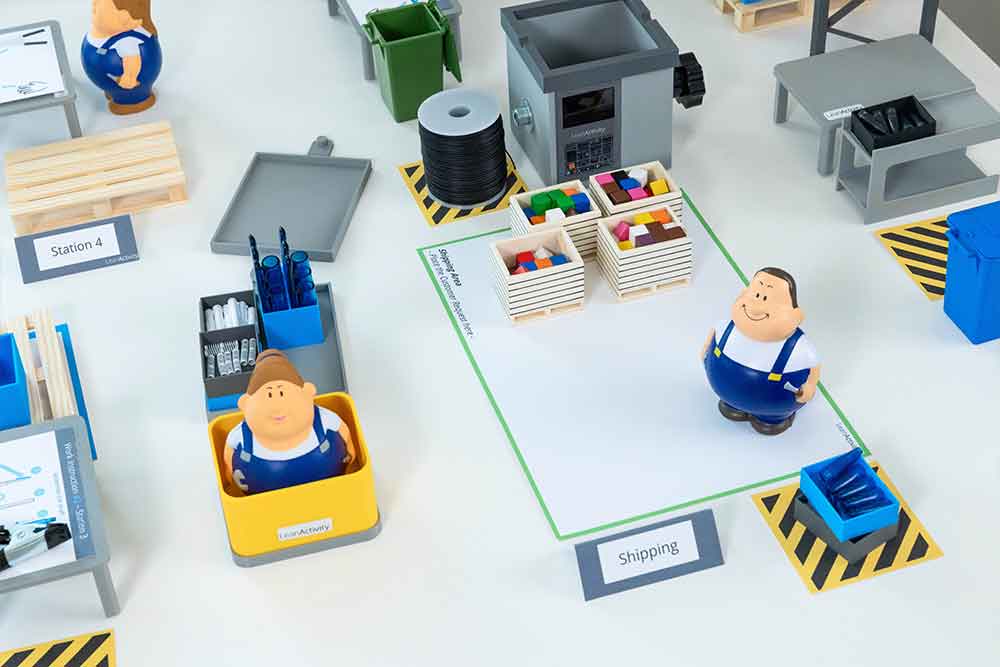 Model workstations used to explore practical process improvements